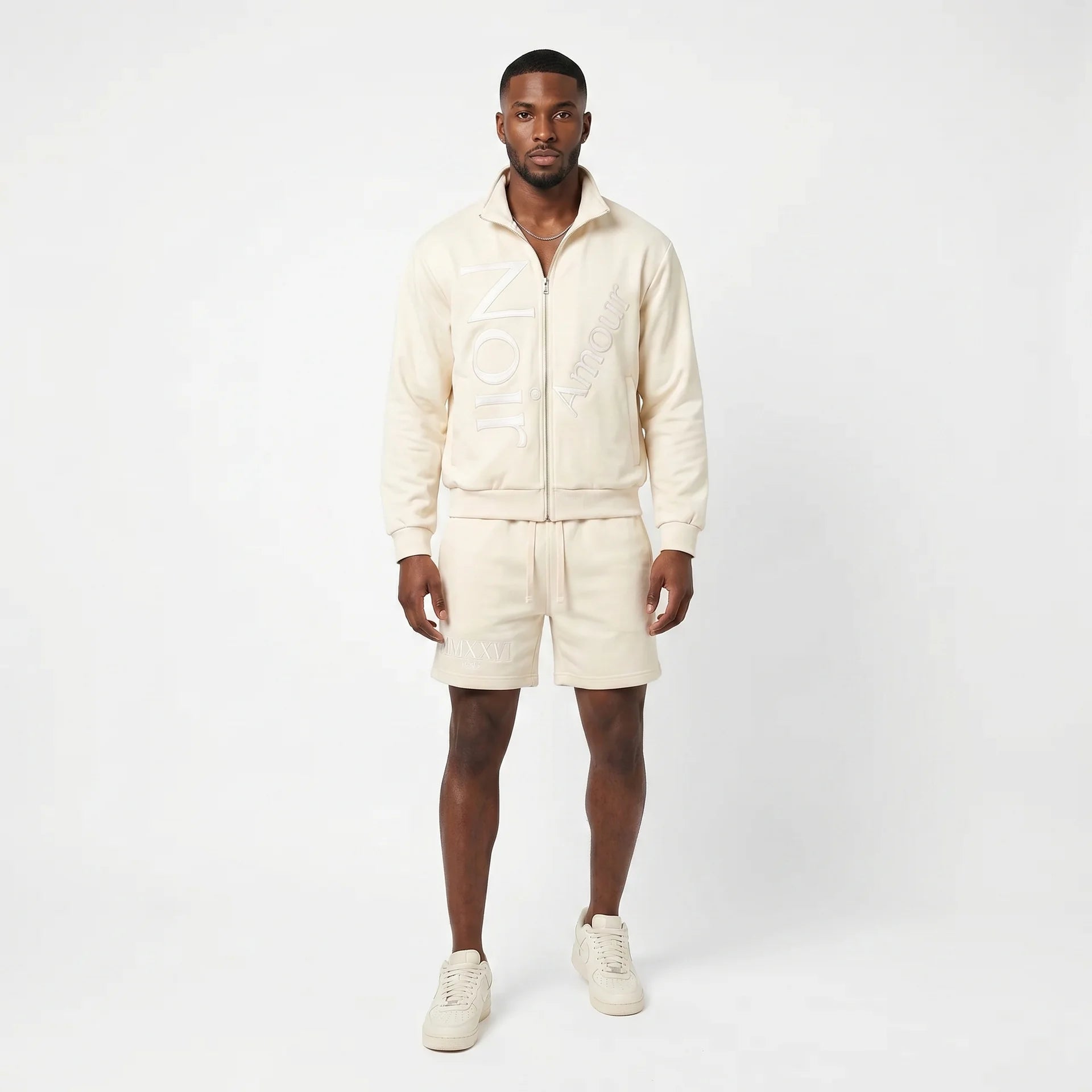 Noir Amour Off-White Men’s Nylon Set