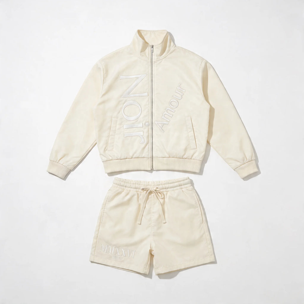 Noir Amour Off-White Men’s Nylon Set