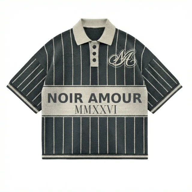Noir Amour Pinstripe Polo