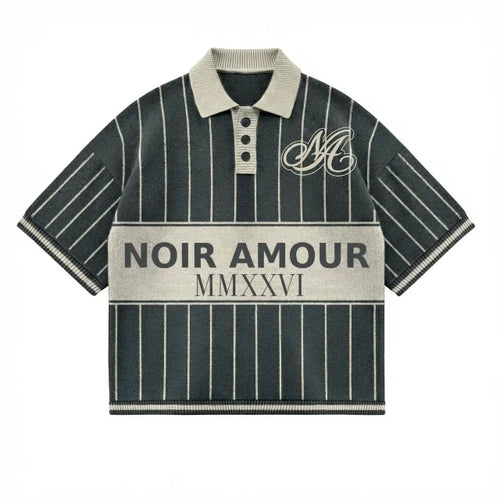 Noir Amour Pinstripe Polo