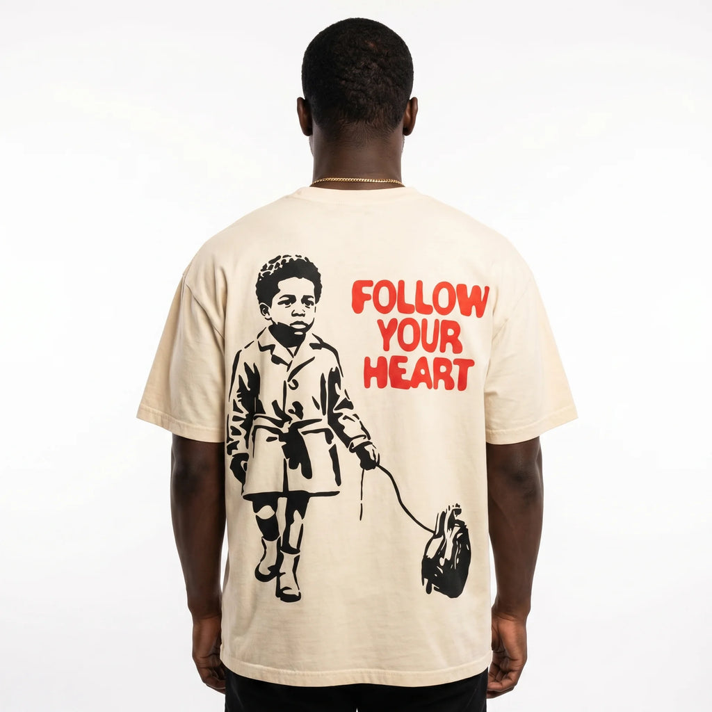 Noir Amour “Follow Your Heart” Cream T-Shirt